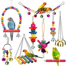 Bird Toys for Conures with Colorful Ladder Hammock Bird Cage Accerious Bird