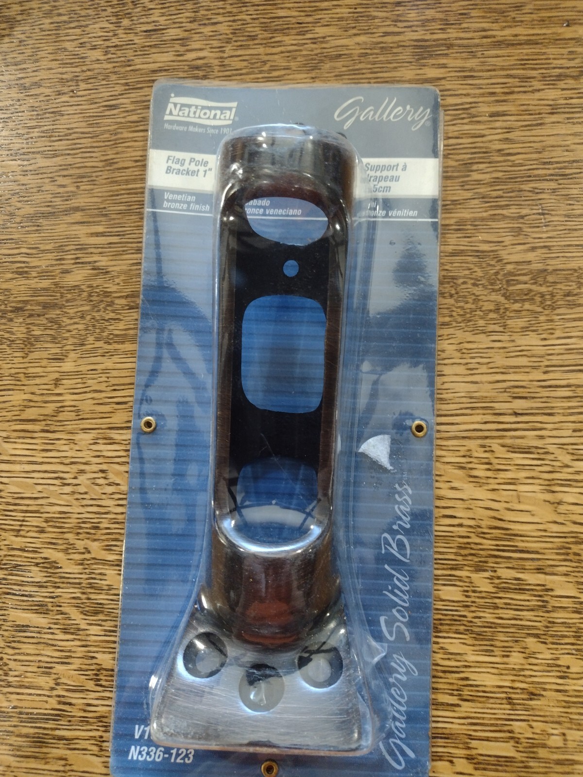 Solid Brass Flag Pole Holder Bracket 1 Inch Diameter Pole, bronze color