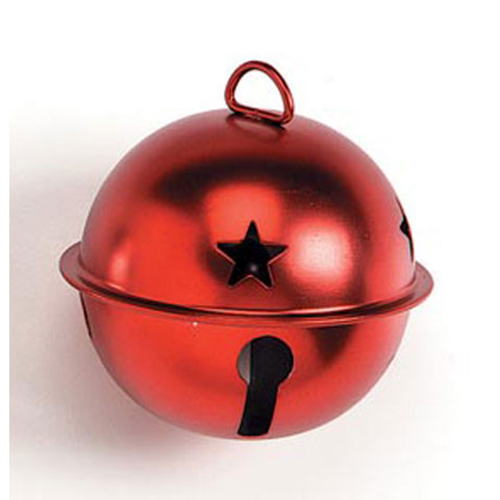 2.5" Red Jingle Bell, with Star Cutouts,Matte Finish, 1 Large Piece - Picture 1 of 1