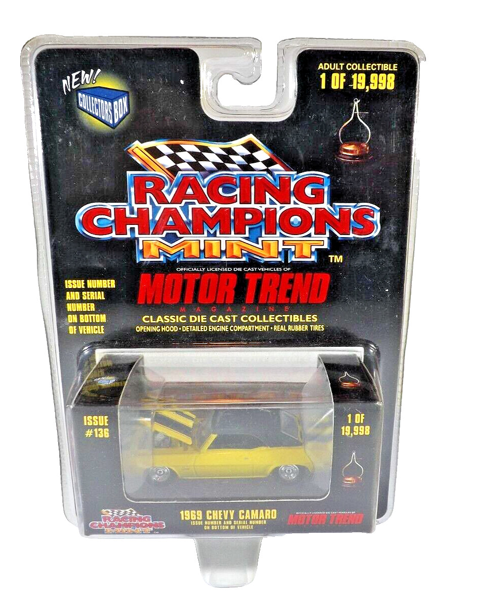Racing Champions Mint Motor Trend  Yellow 1969 Chevy Camaro in Collectors Box