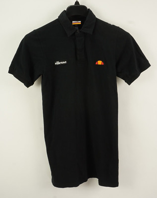 New ellesse Mandel Pique Collared Polo Mini Shirt Dress Women's S Small Black