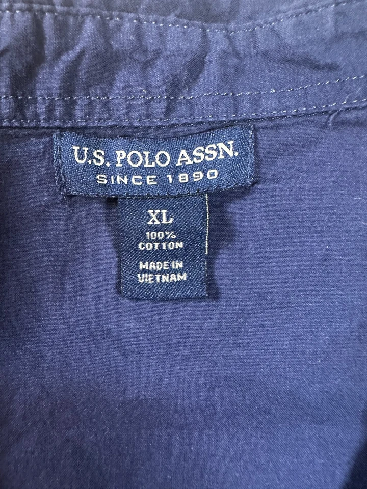 США POLO ASSN женщин верхний Western синий грузовой XL сафари поповер рубашка 100 хлопок - Изображение 3 из 4
