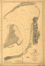 16" X 24" 1864 Map of Approaches to Grand Gulf, Miss.