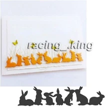 Metal Cutting Die A Row of Rabbits Scrapbooking Album DIY Card Craft Decoration