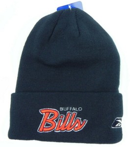 BUFFALO-BILLS-NFL-VTG-KNIT-REEBOK-NAVY-SCRIPT-WINTER-BEANIE-SKI-CAP-HAT-NEW