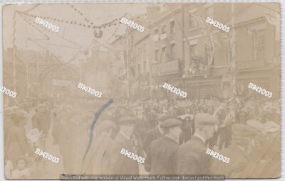 2332 RPPC Krönungsmarsch Parade Markt St. Ashby De La Zouch Leicestershire