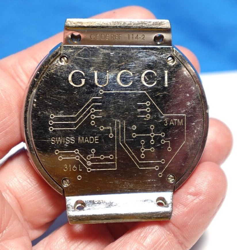 GUCCI WATCH LED SILVER BLACK CLEAR STONES UNIQUE SERIAL GUCCI WATCH LED SILVER BLACK CLEAR STONES UNIQUE SERIAL