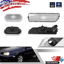 4X Clear Front Bumper Fender Reflector Side Marker Light For VW MK4 GOLF JETTA