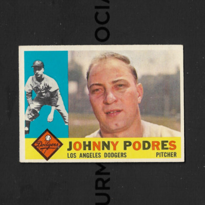 1960 Topps Baseball Johnny Podres #425 Los Angeles Dodgers  Great 1 owner 60 yrs