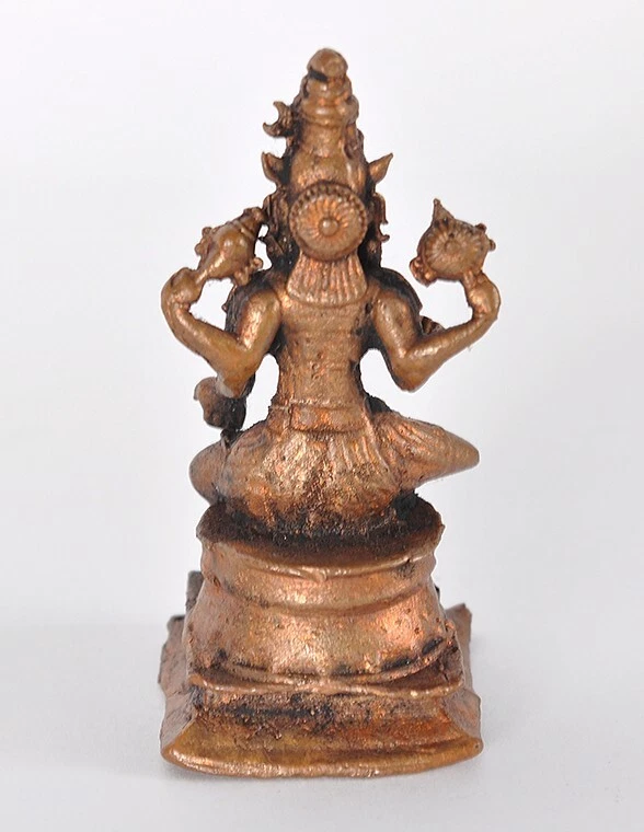 Antigua estatua de cobre ritual hindú tradicional indio Avatar Señor Varaha Vishnu Foto 4 de 4