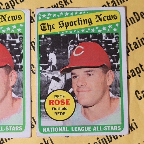 LOTE de 2 Pete Rose 1969 Topps #424 The Sporting News Liga Nacional All-Stars - Imagen 7 de 14