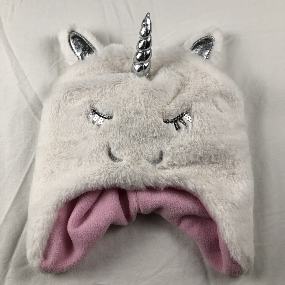 Childrens Unicorn Hat Fuzzy White OSFM Cute | eBay