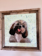Quilled Shih Tzu - paper quilling wall art