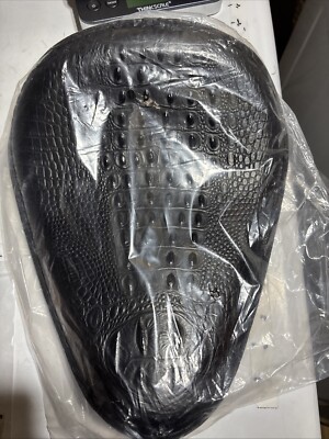 VG MOTO Motorcycle Spring Seat Single Driver Cushion Black Crocodile Leather
