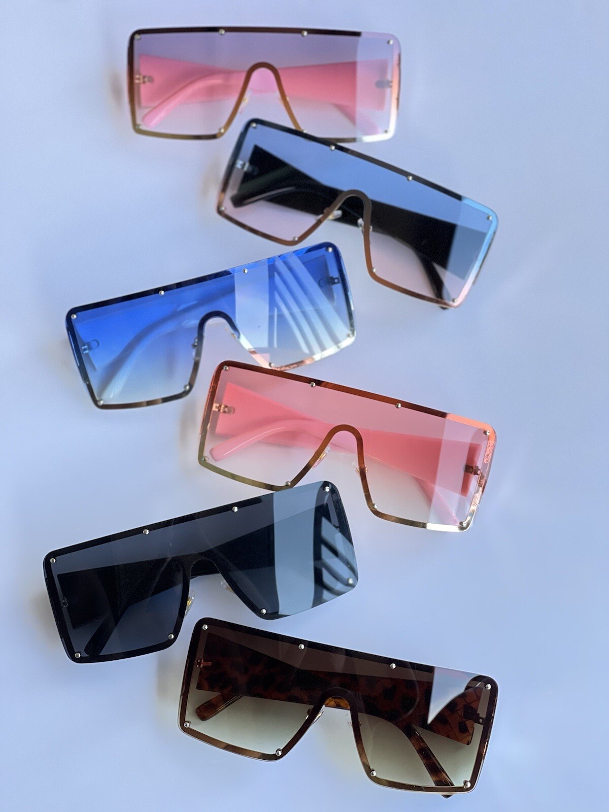 Oversized Frameless Square Sunglasses for Men and Women-image