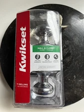 Kwikset Passage Hall And Closet Polished Silver Door Knob Brand New