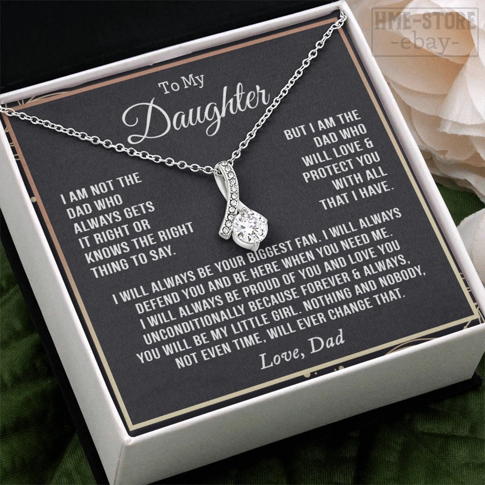 Collar de padre a hija colgante atractivo papá amor proteger niña regalo de cumpleaños Foto 2 de 4