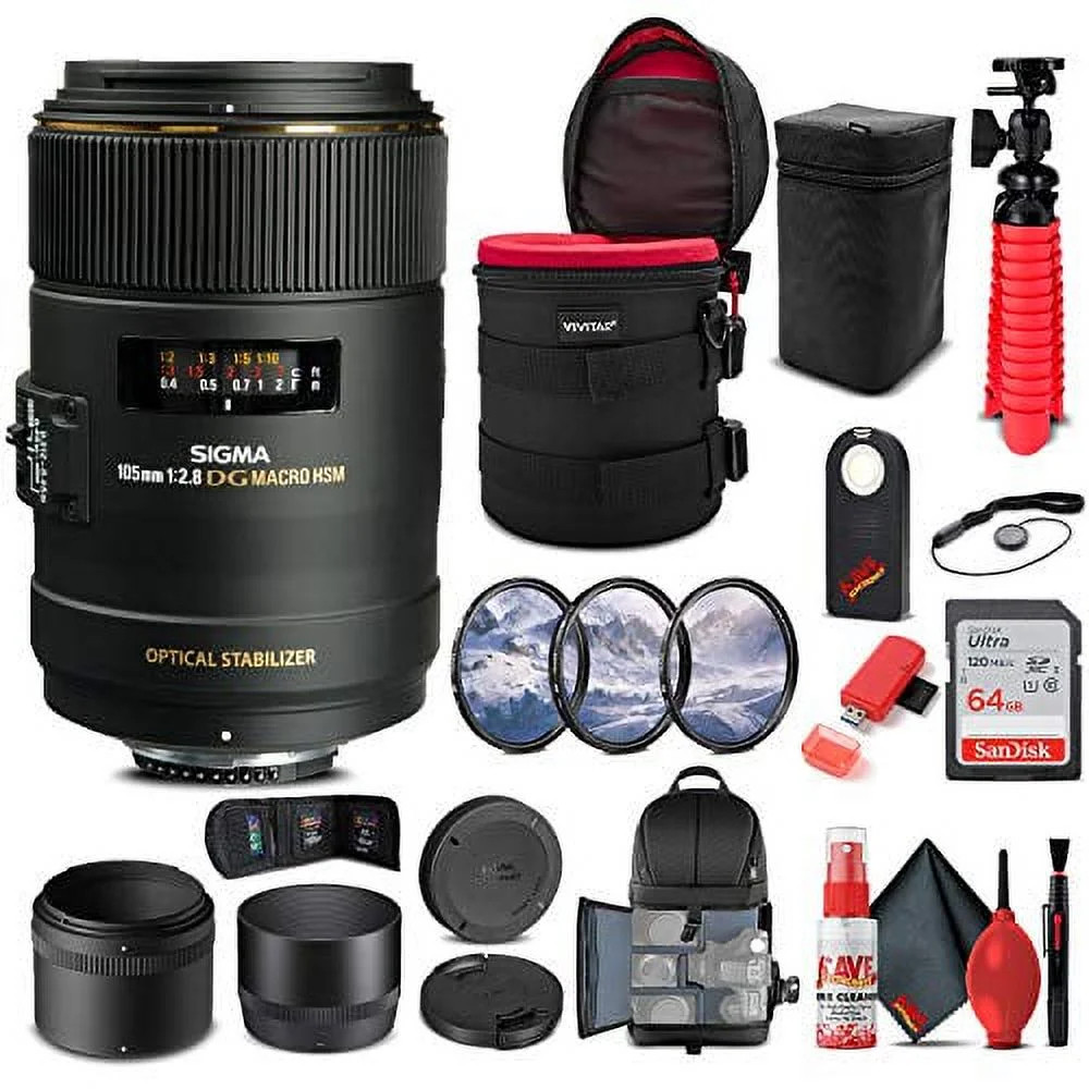 Sigma 105mm f/2.8 EX DG OS HSM Macro Lens for Nikon F