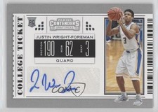 2019 Contenders Draft Picks College Ticket Justin Wright-Foreman #129 Auto 0v9m