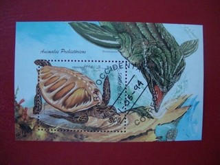 Briefmarken Block Sahara Dinosaurier 1