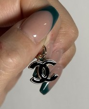 CHANEL Gold/Black Metal Zipper Pull Charm