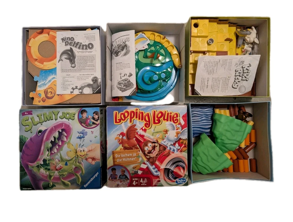 6x Kinder Brettspiele Sammlung Kiki Ricky Looping Louie Nino Delfino Banana Expr - Bild 2 von 2