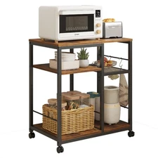 Kitchen Microwave Cart, Microwave Stand, Small Kitchen cart, Bakers Rack Tabl...