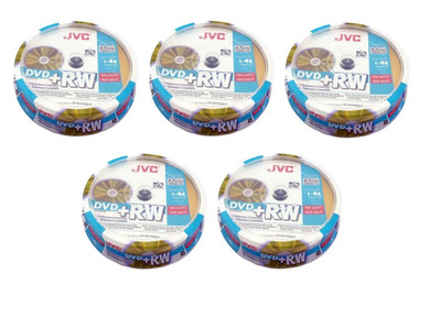 50 JVC Rohlinge DVD+RW Discs 4x 4,7GB 120 Minuten wiederbeschreibbar für DVD Recorder CB