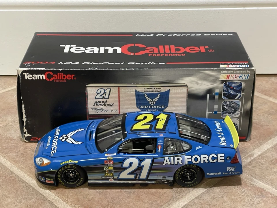 2004 Ricky Rudd Air Force Wood Brothers Team Caliber Preferred NASCAR 1/24 READ - Image 3 of 4