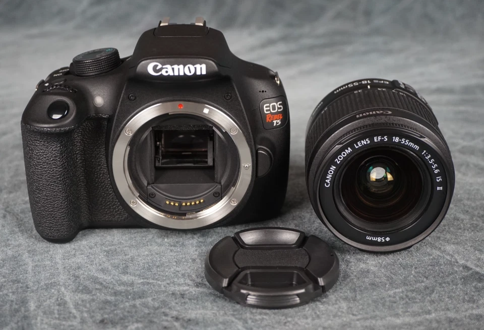 Cámara Canon EOS Rebel T5 1200D 18MP 1080p DSLR 3K clics con lente de 18-55 mm probada Foto 3 de 4