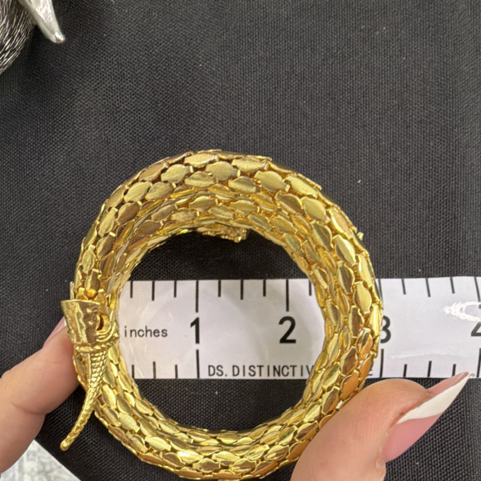 Gold Tone Snake Wrap Adjustable Statement Bracele… - image 7