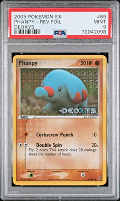 2005 POKEMON EX DEOXYS 69 PHANPY-REVERSE FOIL PSA 9 MINT