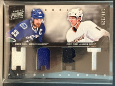 2011-12 Panini Prime - Prime Combos Dual Materials Henrik Sedin, Corey Perry/225