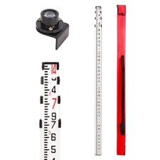 14ft Telescopic Aluminum Grade Rod with Bubble Level & Carrying Case - Survey St
