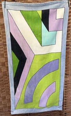 Vintage 60's 70's Emilio Pucci Geometric Abstract Towel Mod MCM 47X24