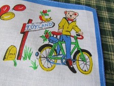 Vintage Retro Taschentuch Taschentuch Kinder Kind Kids R231 Weihnachten Toyland