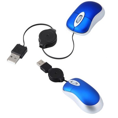 2 Pc Einziehbare Mini-Kompaktmaus Mit Einziehbarem Kabel Reisemaus