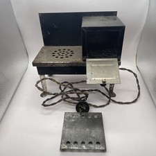 Vintage 1930s EMPIRE Metal Ware Electric Childs Toy Cook Stove WORKS Cloth Cord