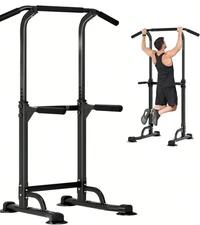 Adjustable height Power Tower Pull Up bar Dip Station Heavy Duty Home Gym 