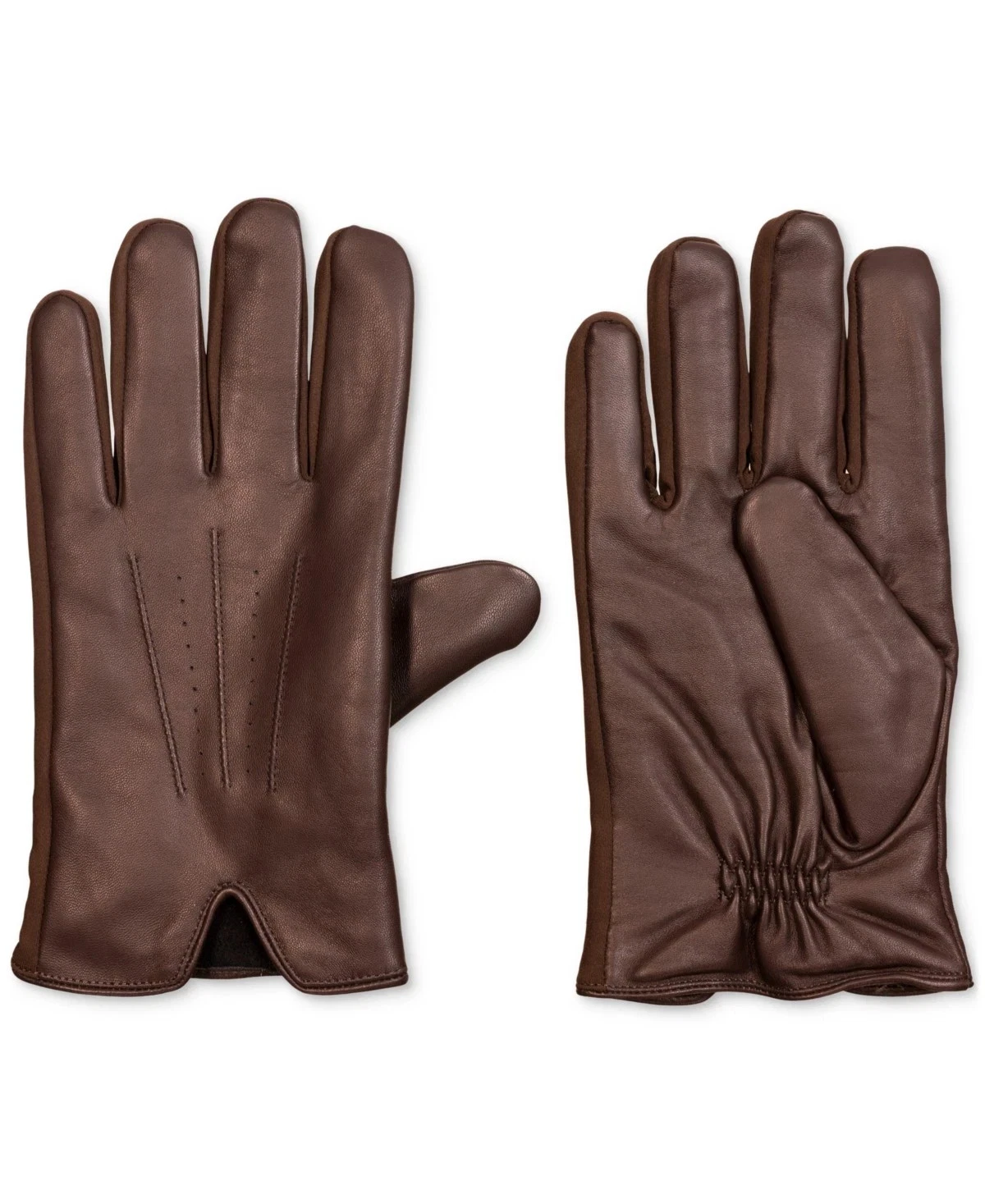 Isotoner Signature Men's Smartouch Touchscreen Stretch Gloves Medium Brown NWT