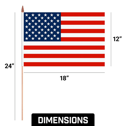 30 Pack Handheld American USA Stick Flags 12x18 In Printed 150D - Picture 9 of 9