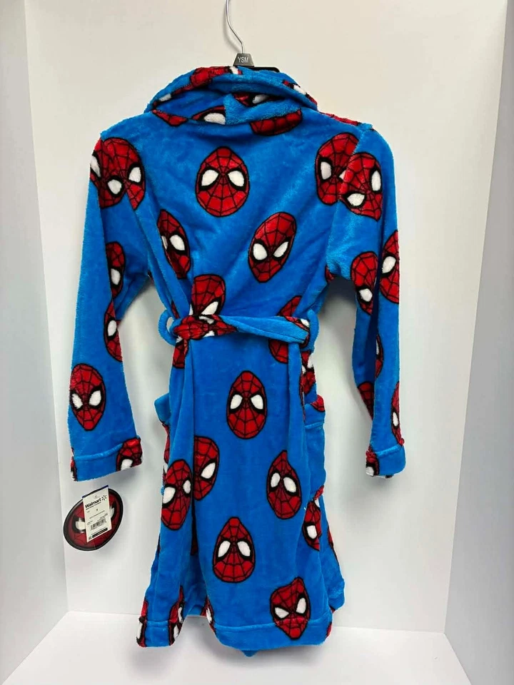 Marvel Ultimate Spiderman Niño Azul Rojo Poliéster Manga Larga Bata 8 Nuevo Con Etiquetas Foto 3 de 4