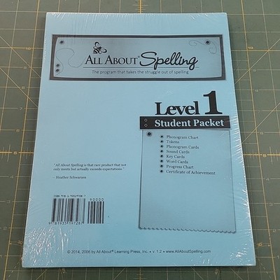 ALL ABOUT SPELLING LEVEL 1 STUDENT PACKET **BRAND NEW**