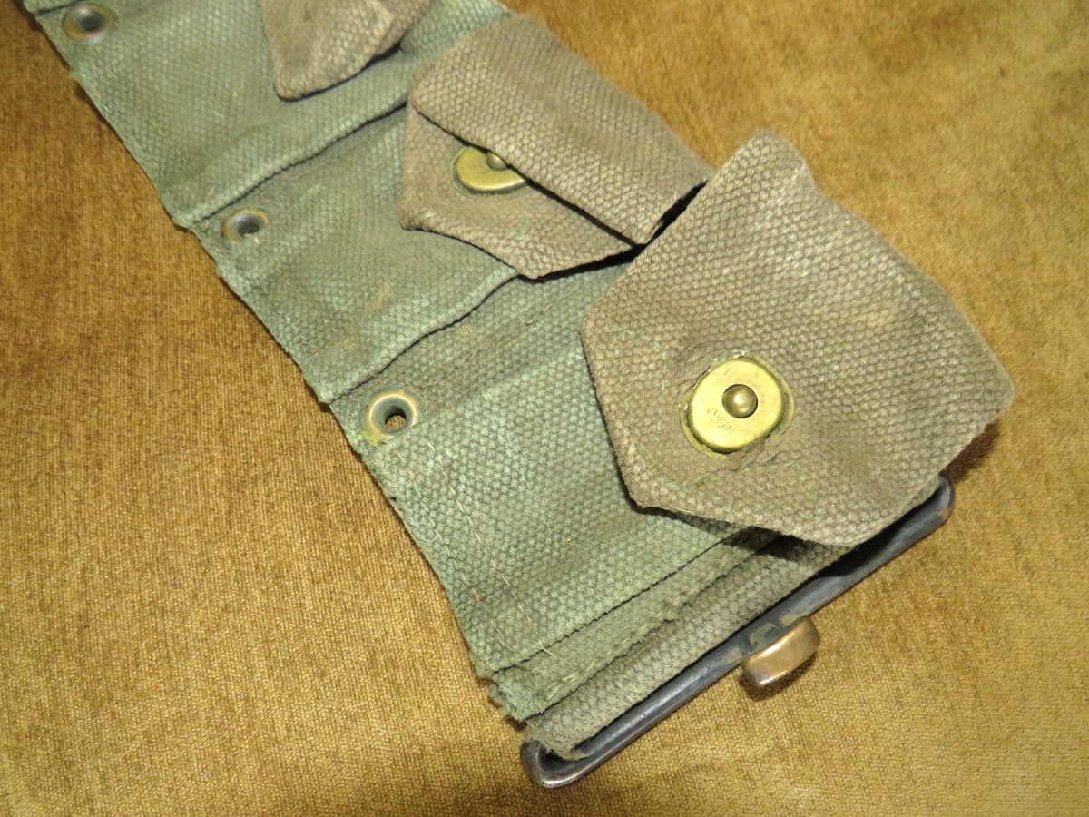 VINTAGE ORIGINAL WW1 WW2 ARMY MILITARY CANVAS AMMO SNAP POUCH