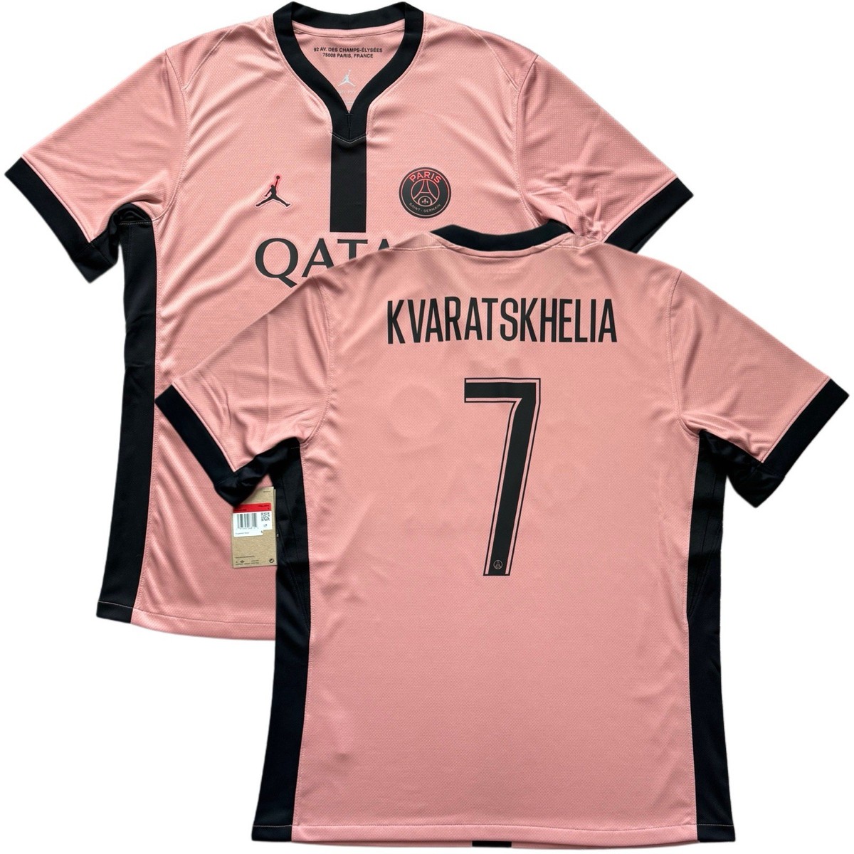 パリ・サンジェルマン KVARATSKHELIA 7 2024/25 PSG Third Jersey #7 Kvaratskhelia Large Jordan Paris Saint