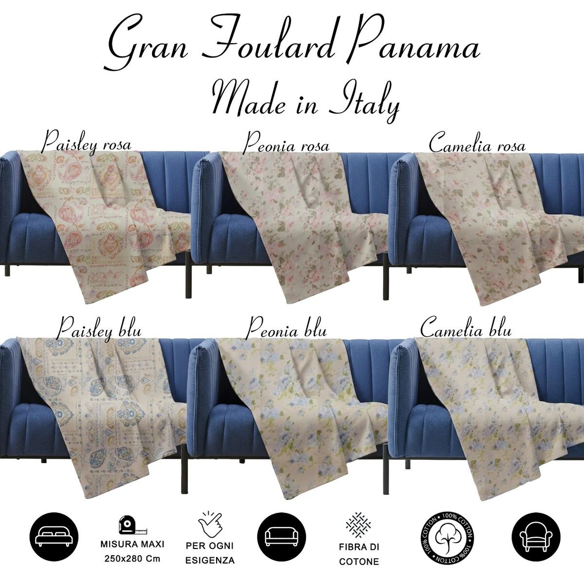 Telo Foulard ARREDO Multiuso COPRIDIVANO COPRILETTO Vari Colori (Arancio
