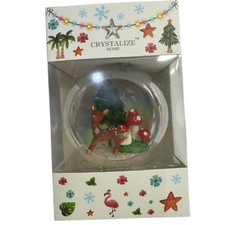 Crystalize Home Ornament With Crystal Reindeer  Red Mushroom Bauble