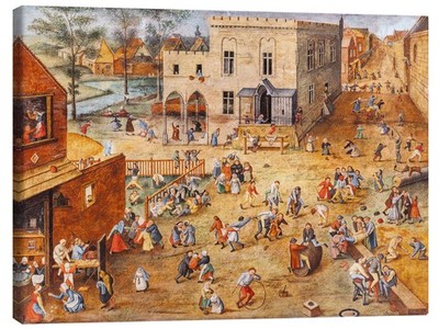 Leinwandbild Die Kinderspiele - Pieter Brueghel d.J.