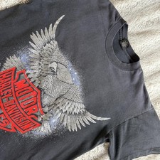 Vintage 90  s Harley Davidson Big Chrome Eagle Y Shirt