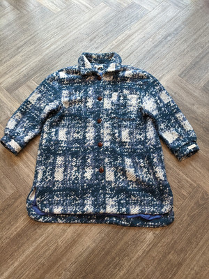 Slow Love Wool Blend Coat Women Medium Italian Fabric Chunky Knit Boho Vintage